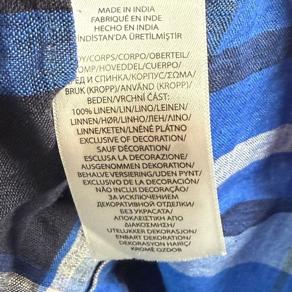 Ralph Lauren Men's 3XLT Blue Plaid Linen Blend Button Down Shirt Preppy Lux Work - Picture 7 of 11